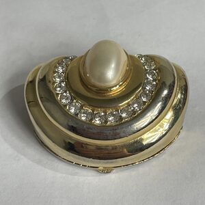 P.E.P. (Erwin Pearl) Scarf Slide Holder Clip W/Pearl & Rhinestones VTG